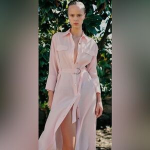 NWT ZARA PINK DRESS WITH BELT